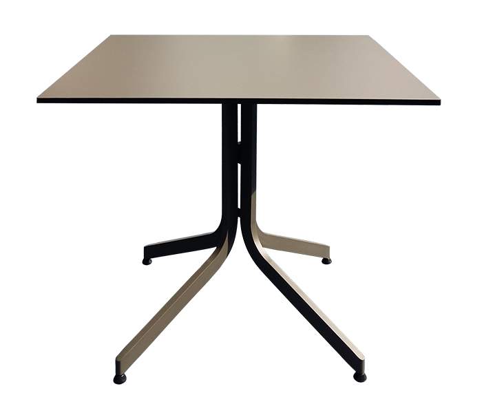 โต๊ะโครงอลูมิเนียมหน้าโต๊ะทำจากไฟเบอร์แบบพับได้ สีกะปิหิมะ FIBER/ALUMINIUM FOLDING TABLE (FROSTED TAUPE FRAME)