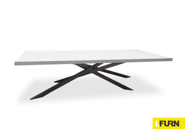 STONE / STAINLESS STEEL RECTANGULAR TABLE WITH POWDER COATING