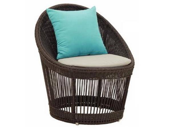 POLYRATTAN 1-SEATER SOFA WITH CUSHION AND 1 PILLOW
