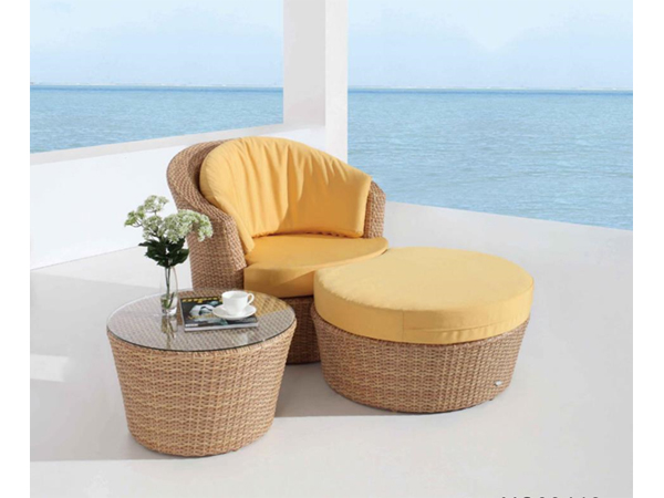 POLYRATTAN SOFA SET WITH CUSHION AND PILLOW| SUNBED