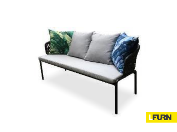 ALUMINIUM 2 SEATERS SOFA WITH ROPE WITH CUSHION AND PILLOW