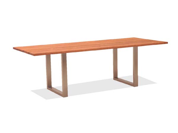 โต๊ะไม้สักทองขาโต๊ะสแตนเลสทรง สี่เหลี่ยมผืนผ้า  RECLAIMED TEAK / STAINLESS STEEL RECTANGULAR TABLE