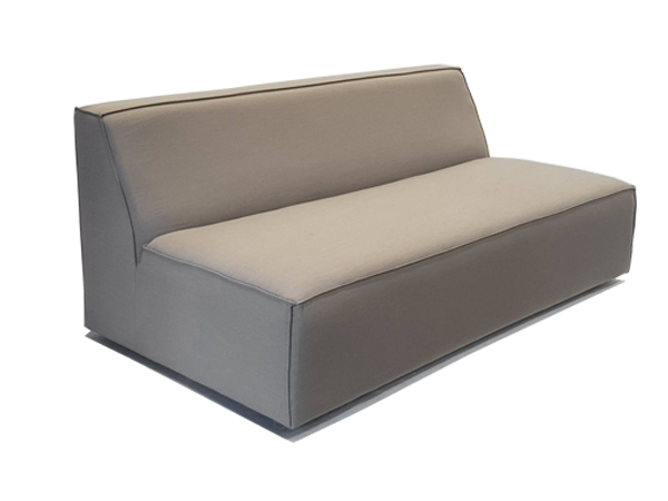 โซฟาโครงอลูมิเนียมผ้าสังเคราะห์นำเข้าจากอเมริกา 2 ที่นัง Aluminium 2-Seater Sofa With Built in Cushion (TAUPE)