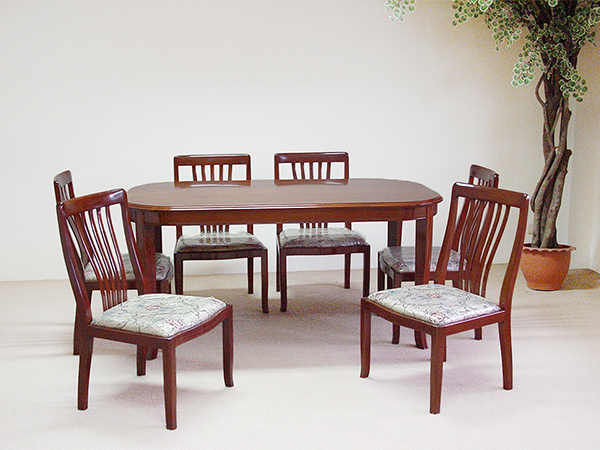 ชุดโต๊ะอาหารพร้อมเก้าอี้ทำจากไม้ประดู่(แบบเรียบ) ROSEWOOD DINING SET