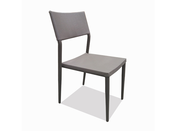 เก้าอี้โครงอลูมิเนียมบุด้วยผ้าสังเคราะห์นำเข้าจากอเมริกาทรงสี่เหลี่ยมซ้อนเก็บได้ ALUMINIUM SIDECHAIR WITH SYNTHETIC FABRIC FOR SEAT AND BACK