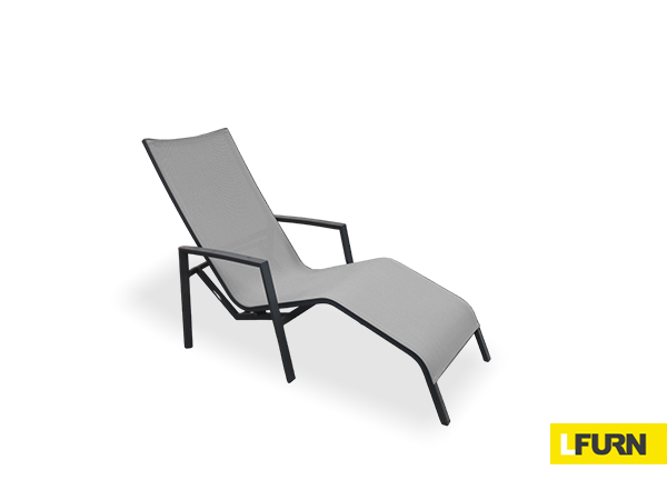 ALUMINIUM ROCKING CHAISE LOUNGE WITH SYNTHETIC FABRIC