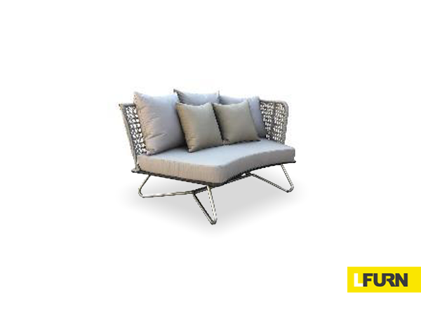 STAINLESS STEEL SOFA WITH ROPE WITH CUSHION AND PILLOW