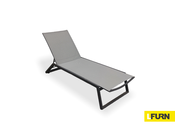 ALUMINIUM STACKING CHAISE LOUNGE WITH SYNTHETIC FABRIC